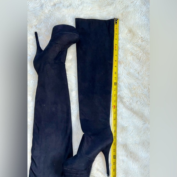 37 US7 No Name SkyHigh Platform Black Suede Over The Knee Platform Boots - Picture 7 of 10